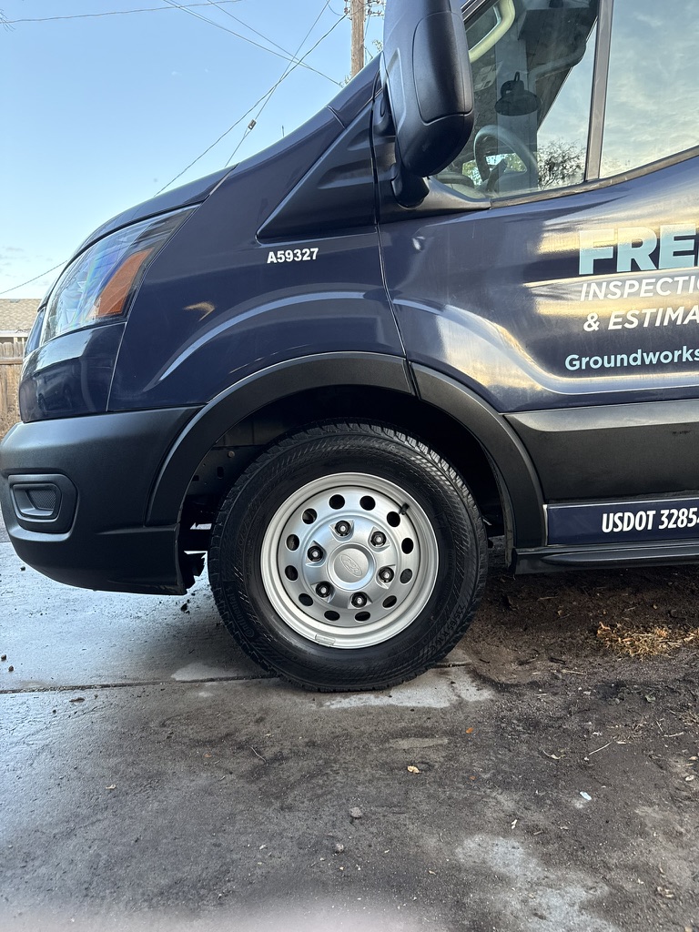 Van wheel detailed, tire dressed